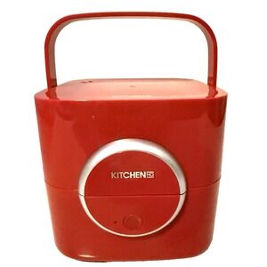 Electric Lunch Box Red by Kitchen HQ with Vacuum Sealed Trays TESTED and WORKING